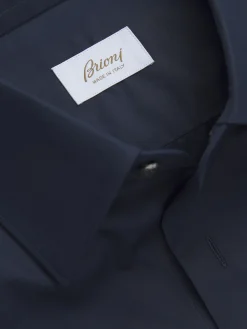 Essential navy blue cotton formal shirt