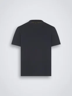 Essential navy blue gassed organic cotton T-shirt