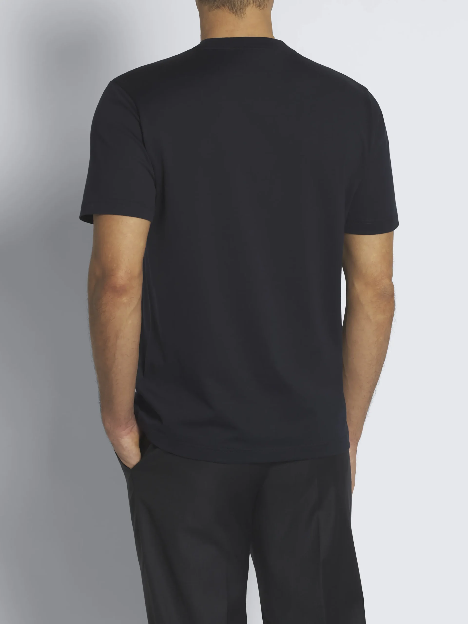 Essential navy blue gassed organic cotton T-shirt