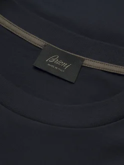 Essential navy blue gassed organic cotton T-shirt