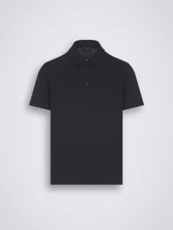 Essential navy blue organic cotton piqué polo