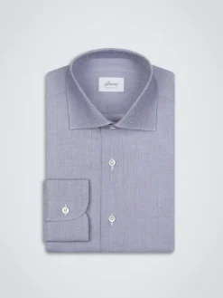 Essential navy blue organic cotton formal shirt