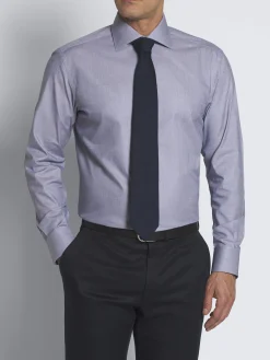 Essential navy blue organic cotton formal shirt
