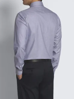 Essential navy blue organic cotton formal shirt