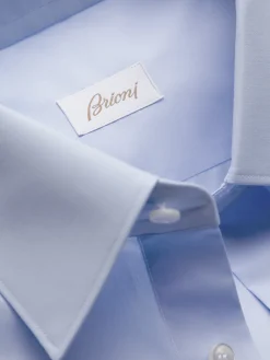 Essential sky blue cotton formal shirt