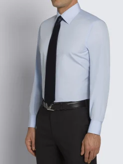 Essential sky blue cotton formal shirt
