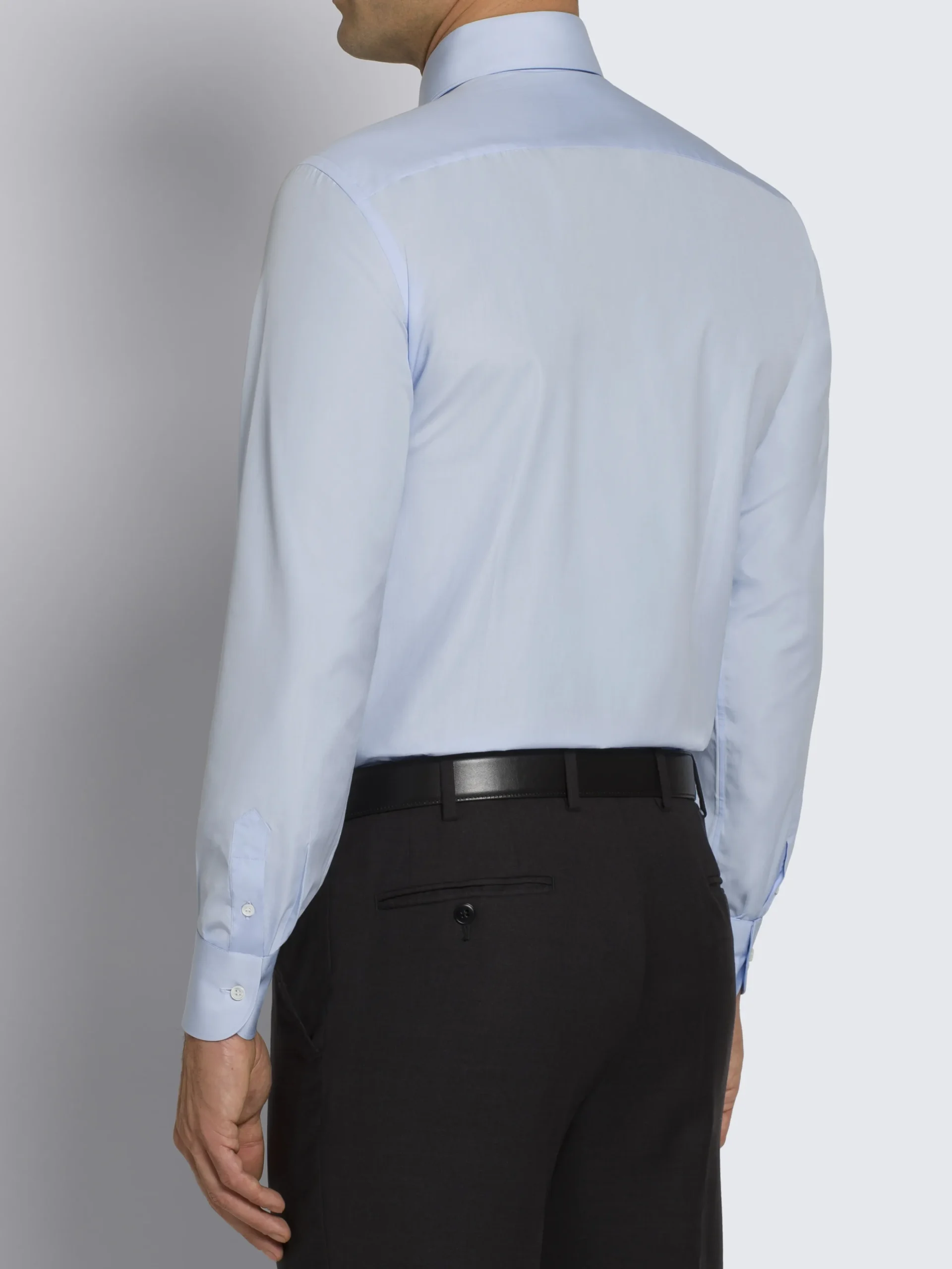 Essential sky blue cotton formal shirt