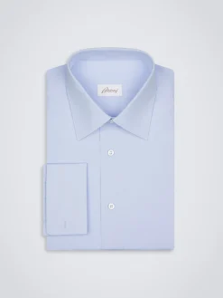 Essential sky blue cotton French cuff formal shirt