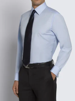Essential sky blue cotton French cuff formal shirt