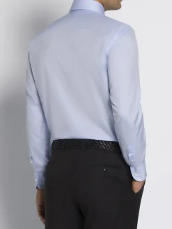 Essential sky blue Giza 45 cotton twill formal shirt
