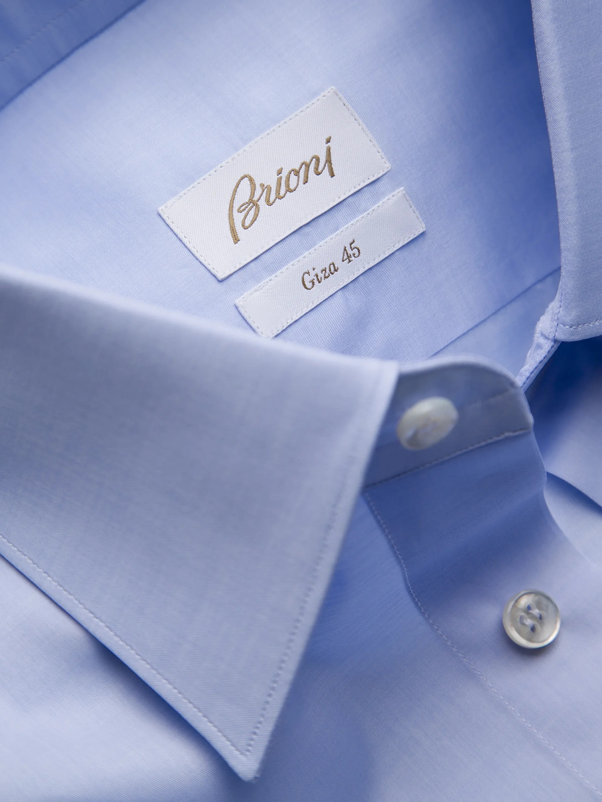 Essential sky blue Giza 45 cotton twill formal shirt