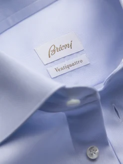 Essential sky blue Ventiquattro cotton formal shirt