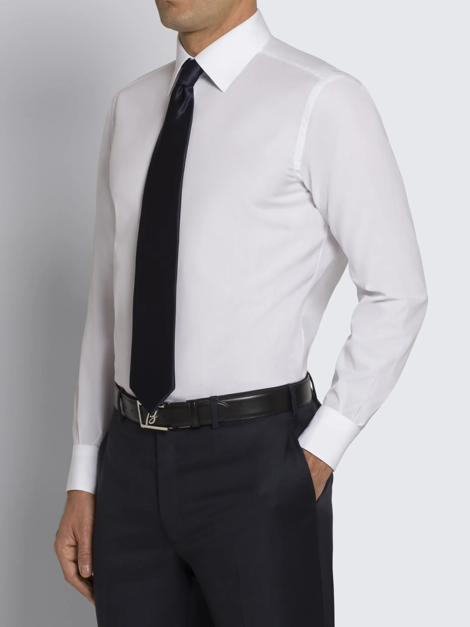 Essential white cotton formal shirt