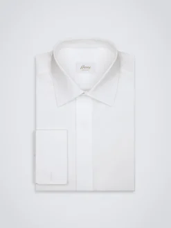 Essential white cotton French cuff evening shirt