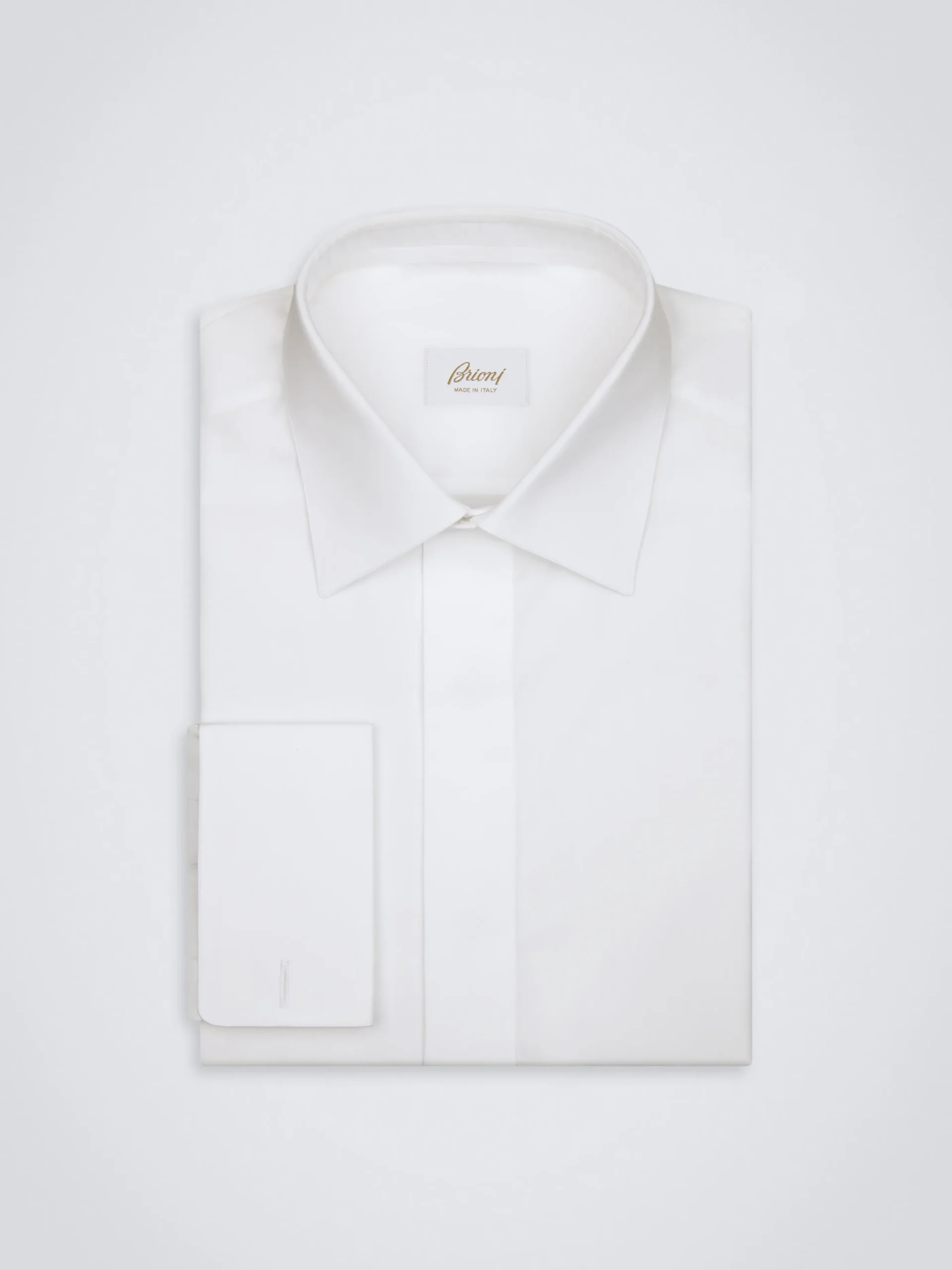 Essential white cotton French cuff evening shirt