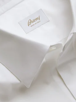 Essential white cotton French cuff evening shirt