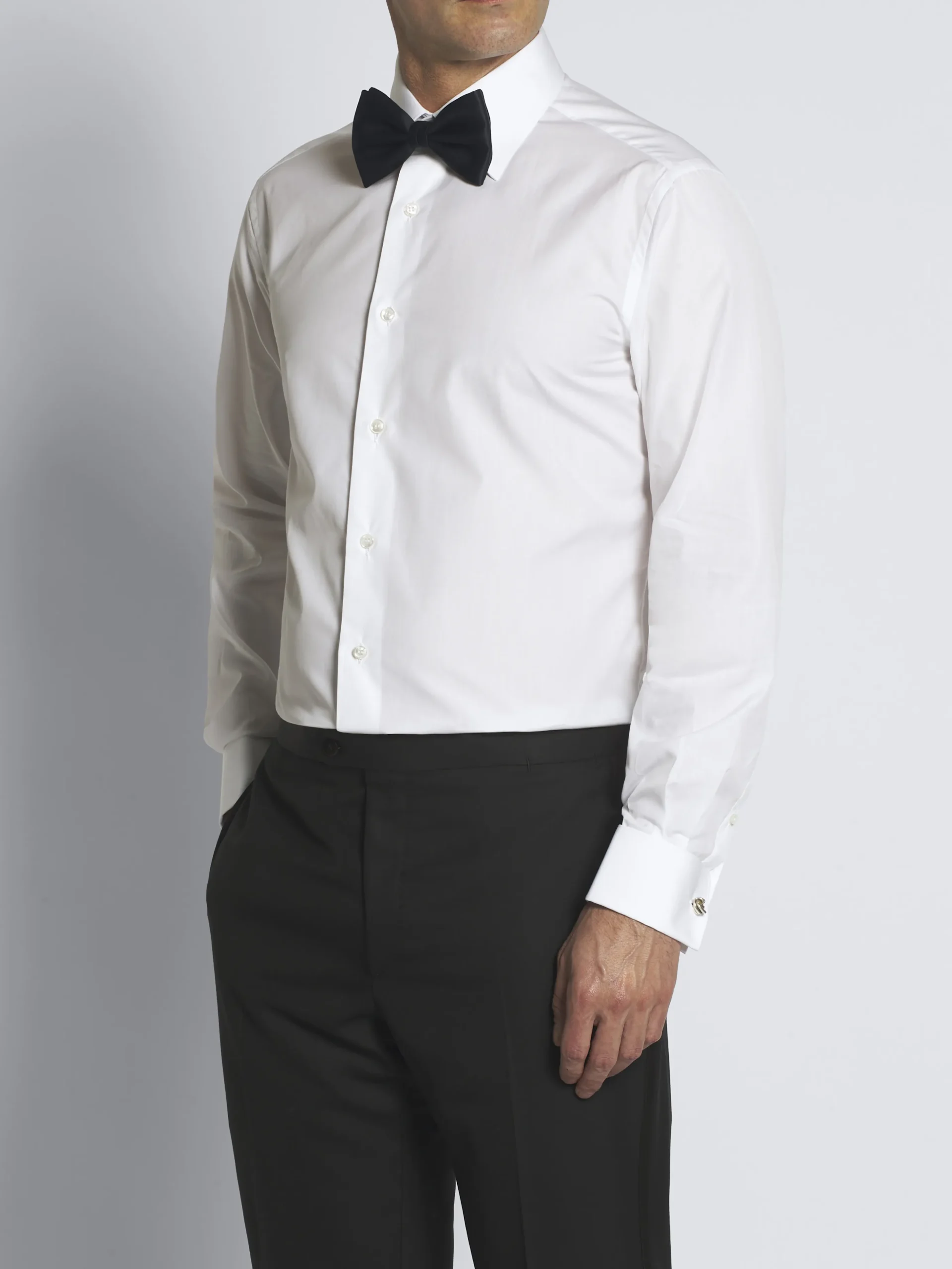 Essential white cotton French cuff formal shirt