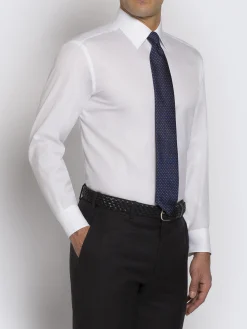 Essential white Giza 45 cotton twill formal shirt