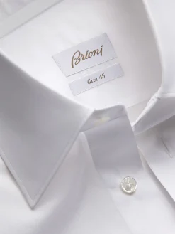 Essential white Giza 45 cotton twill formal shirt