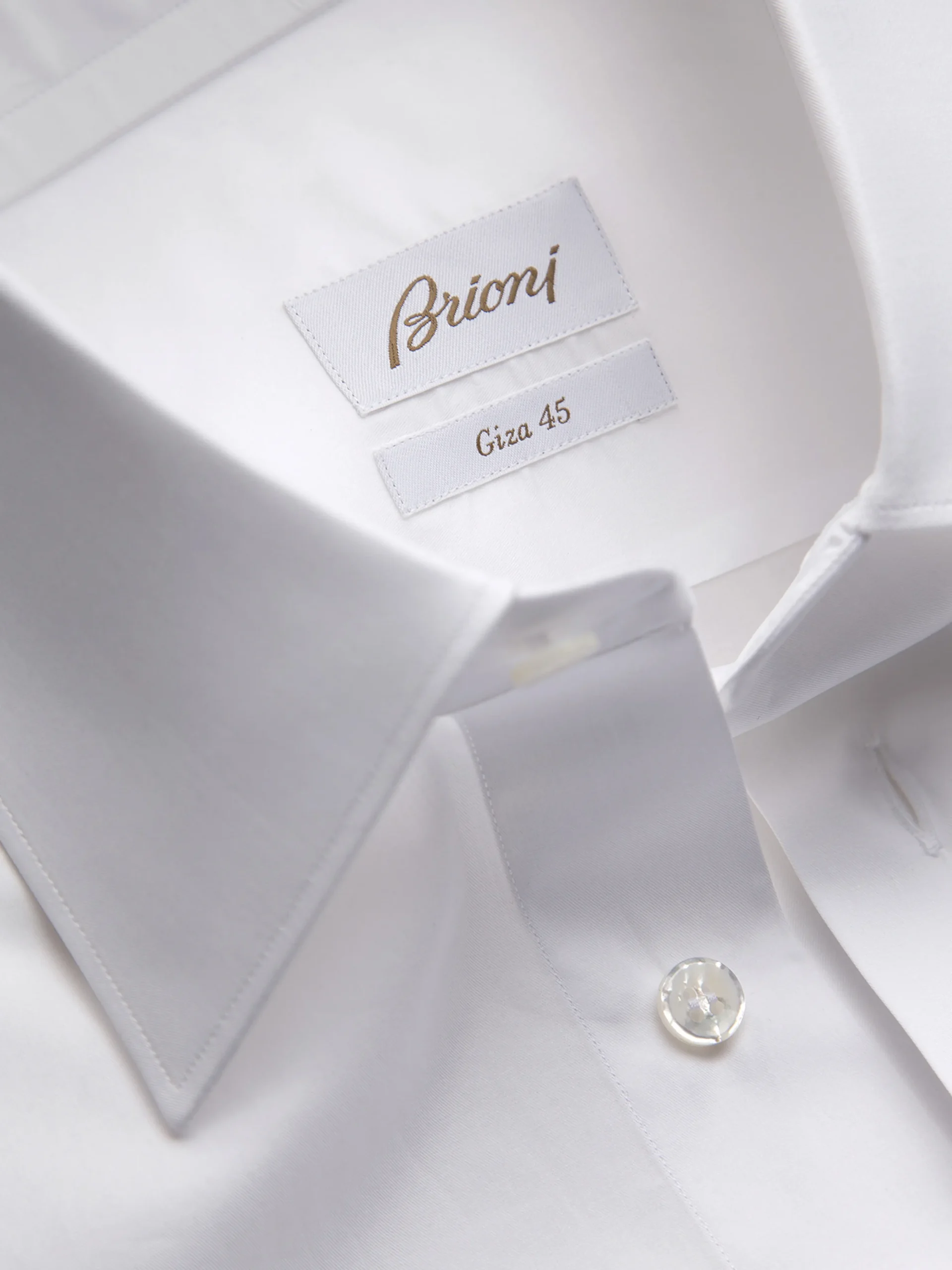 Essential white Giza 45 cotton twill formal shirt