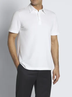 Essential white organic cotton piqué polo