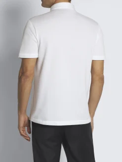 Essential white organic cotton piqué polo