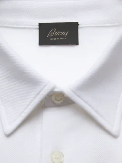 Essential white organic cotton piqué polo