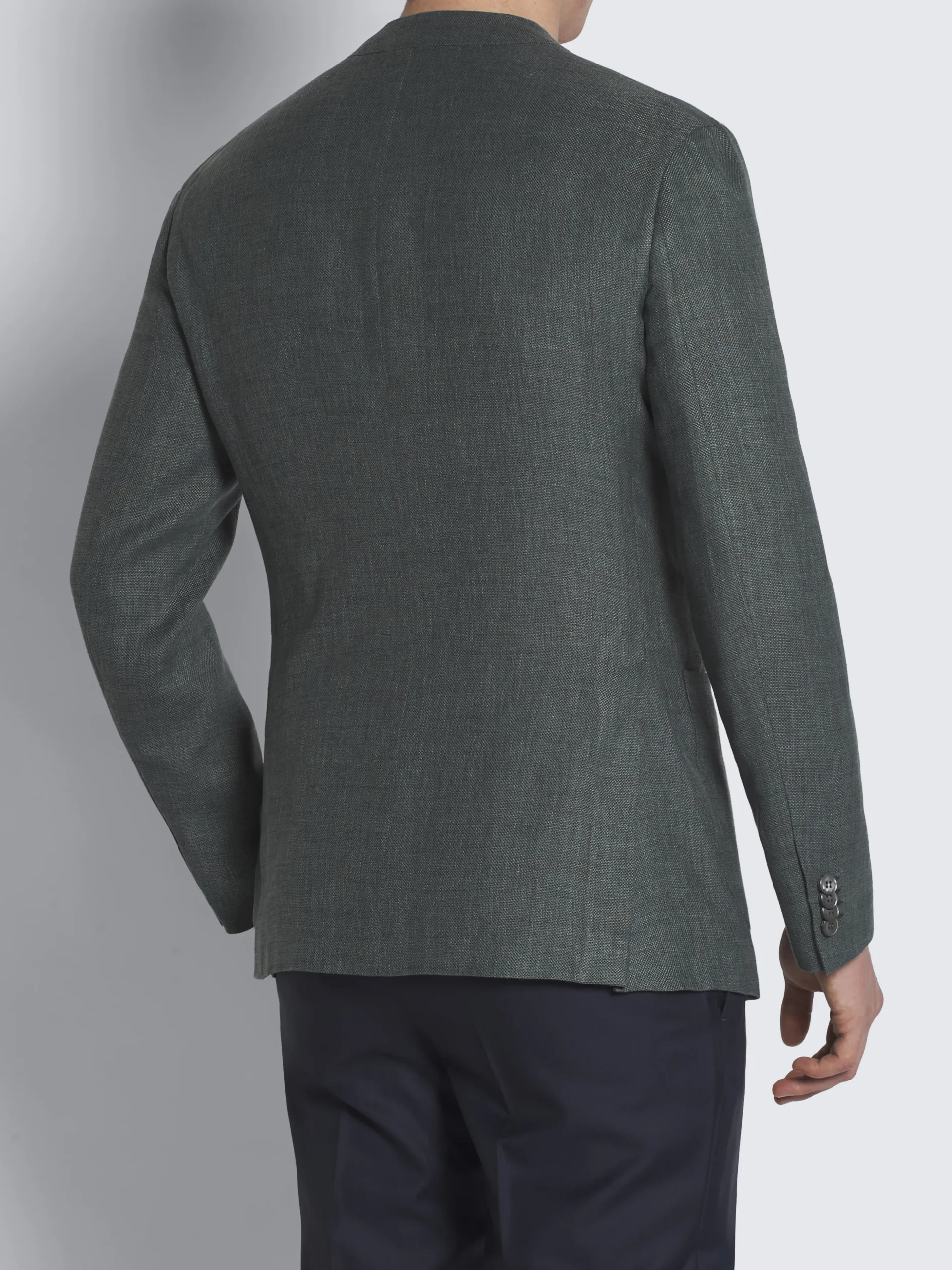 Green linen, wool and silk Jardigan