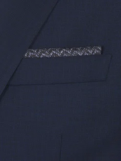 Grey and royal blue silk pocket square