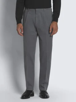 Grey organic stretch cotton Pienza trousers