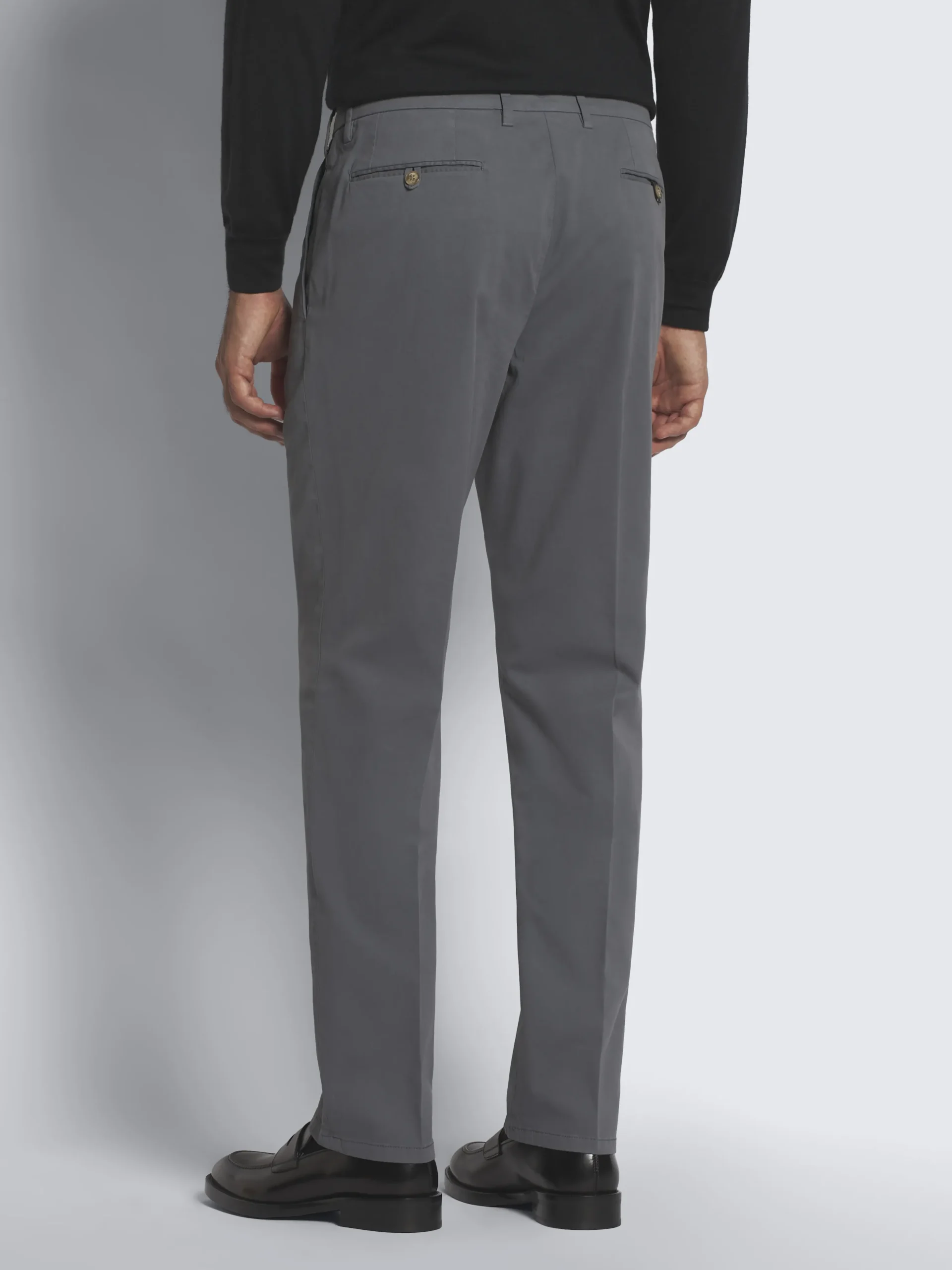 Grey organic stretch cotton Pienza trousers