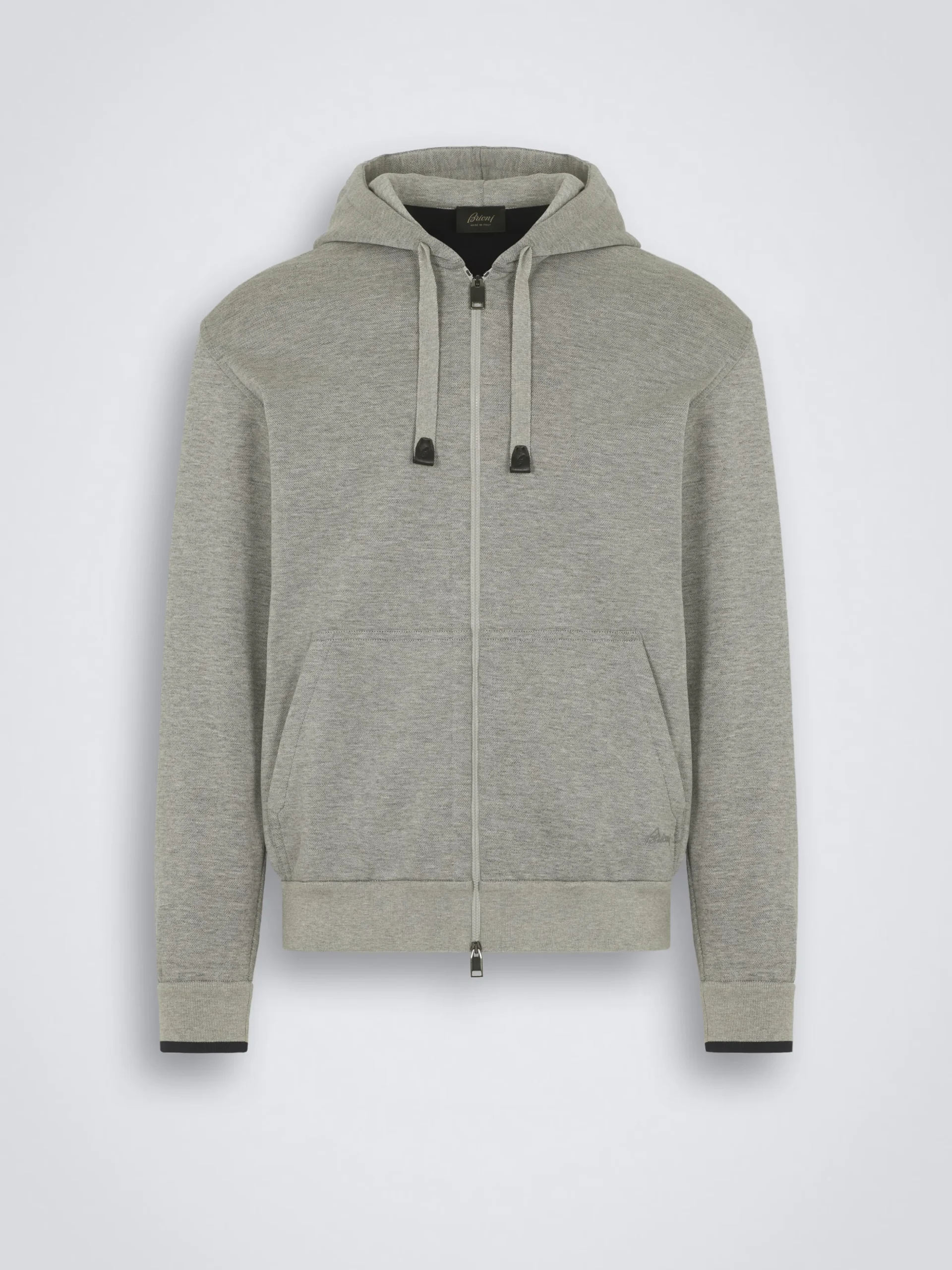 Grey stretch cotton hoodie