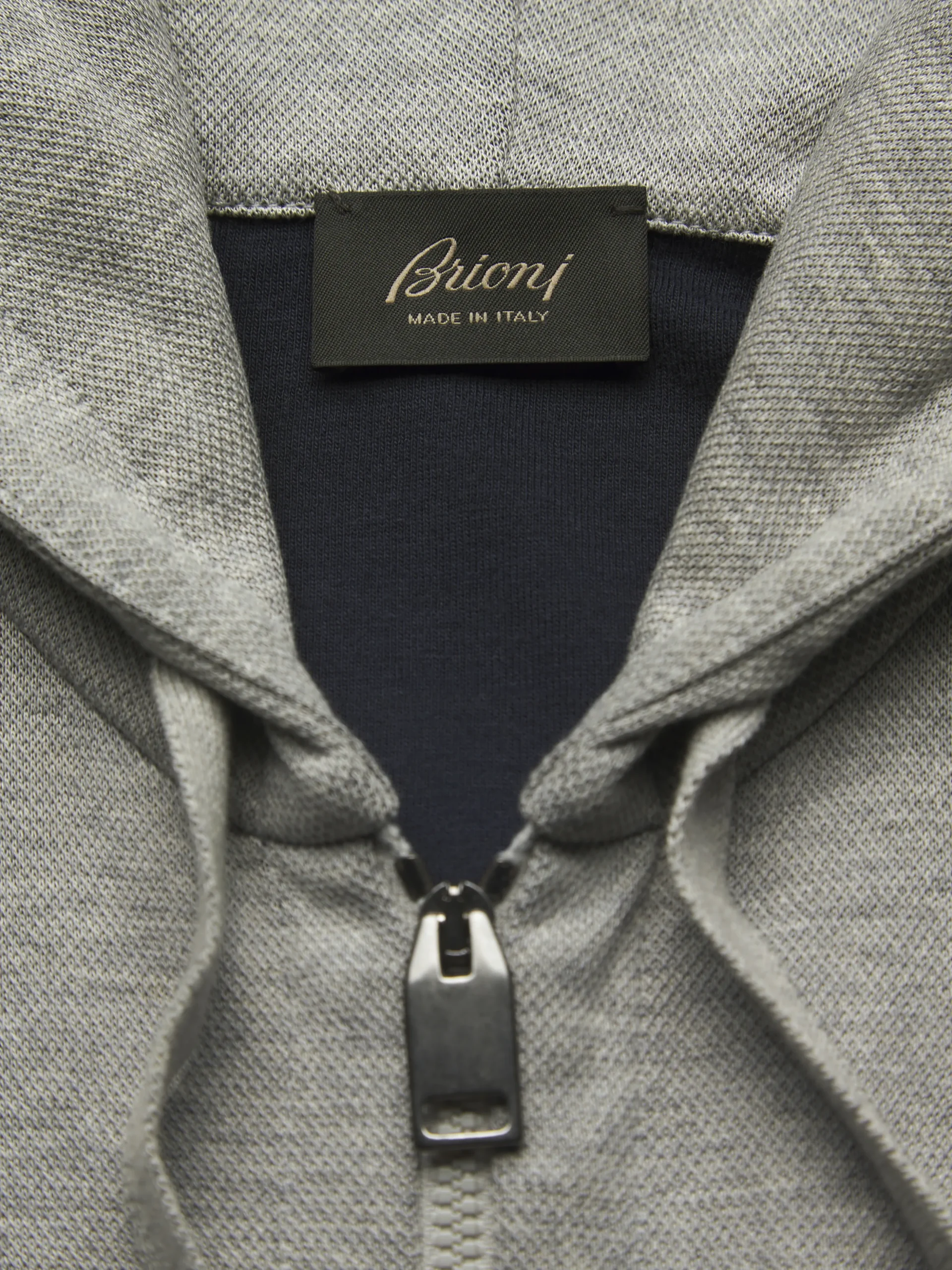 Grey stretch cotton hoodie