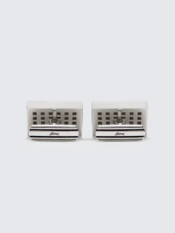 Hand-painted silver cufflinks