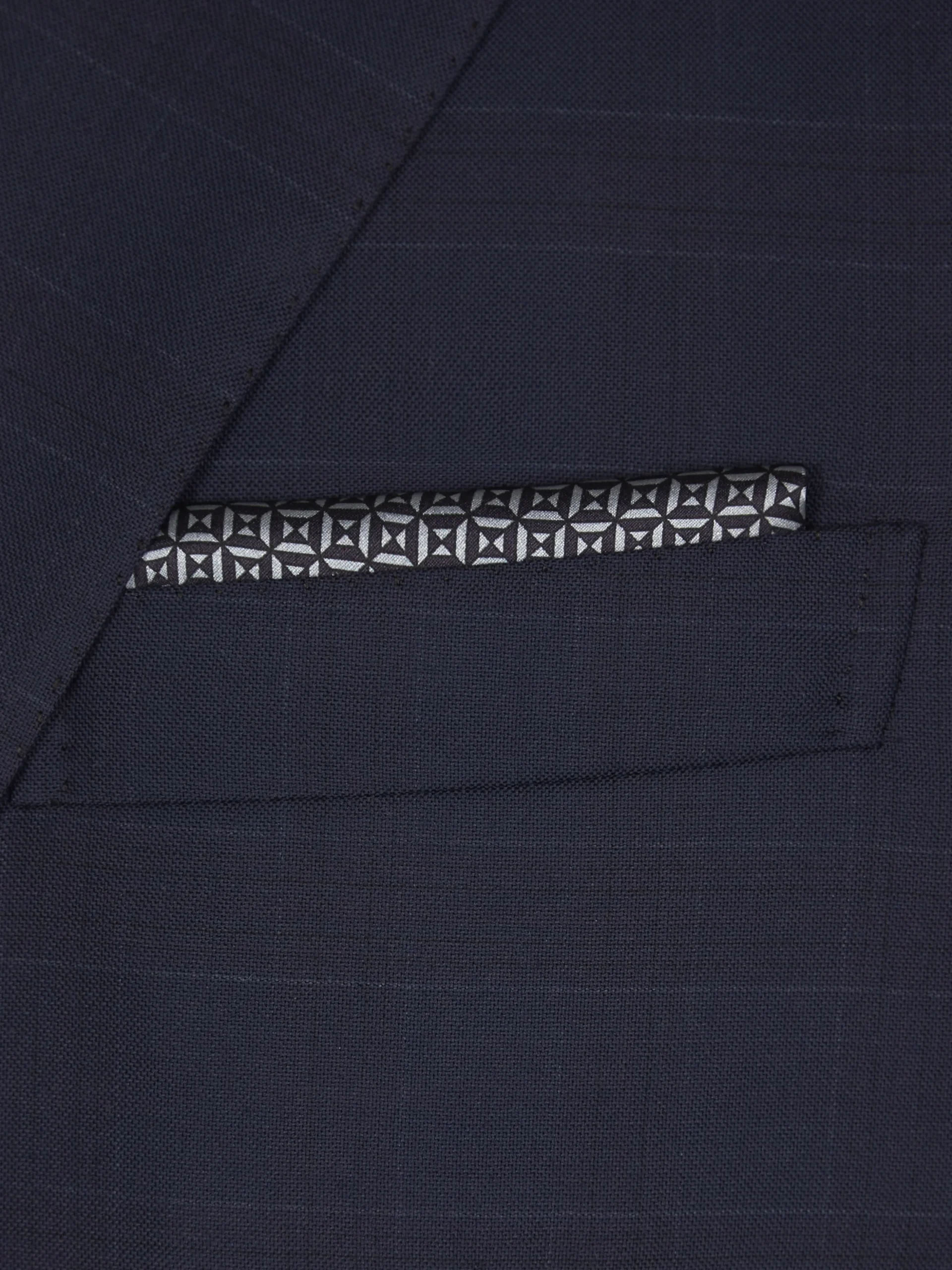 Ice grey and teal green micro motif silk pocket square