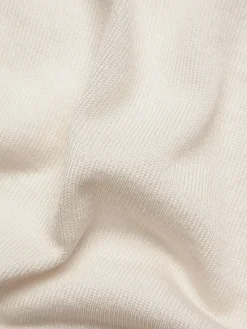 Ivory white and royal blue knitted cashmere and silk pocket square