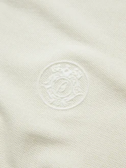 Ivory white cashmere and silk half-zip mockneck sweater
