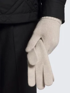 Ivory white cashmere gloves