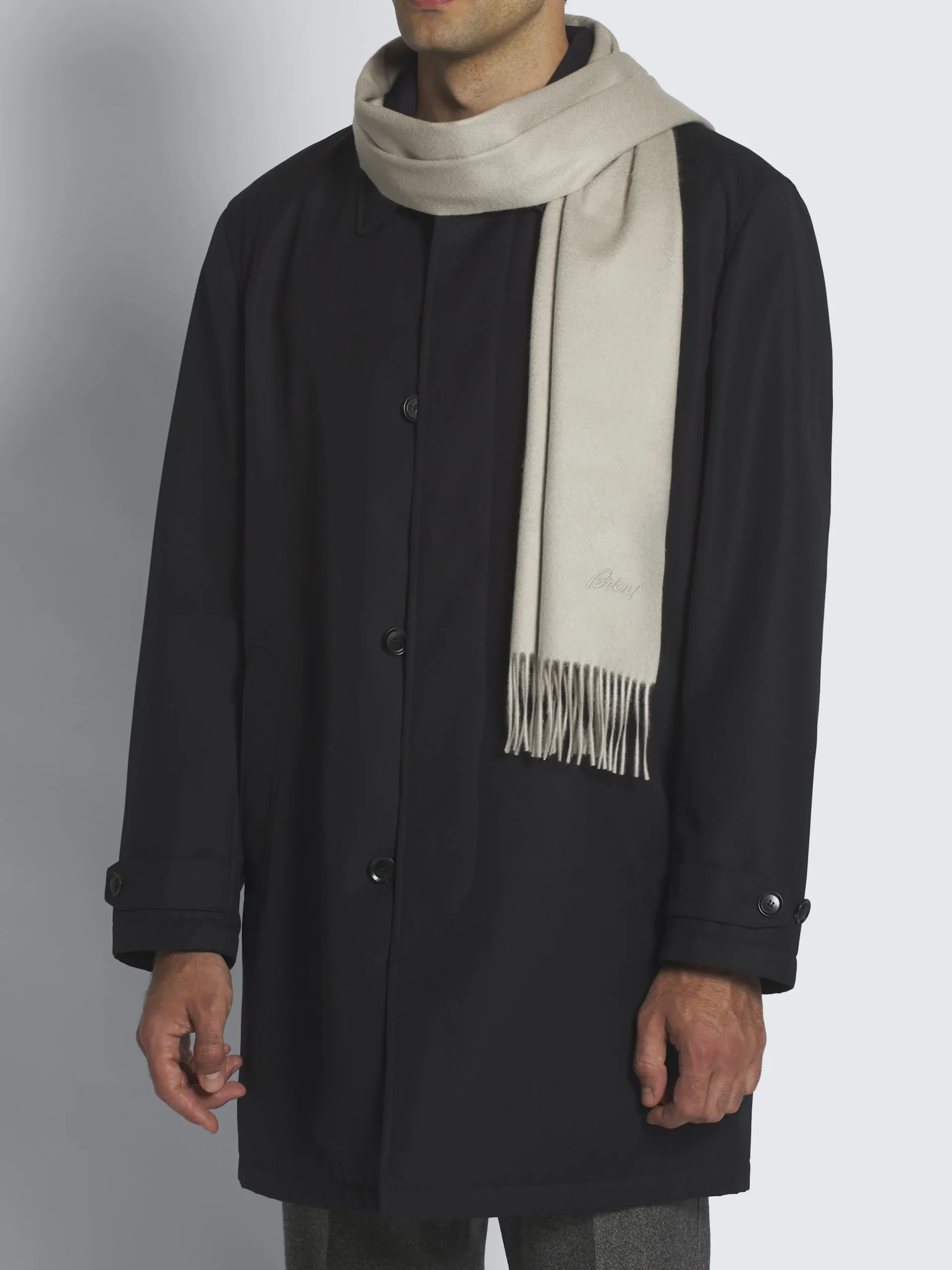 Ivory white cashmere scarf