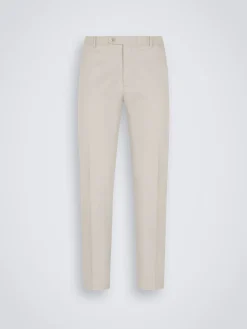 Ivory white cotton gabardine Journey trousers