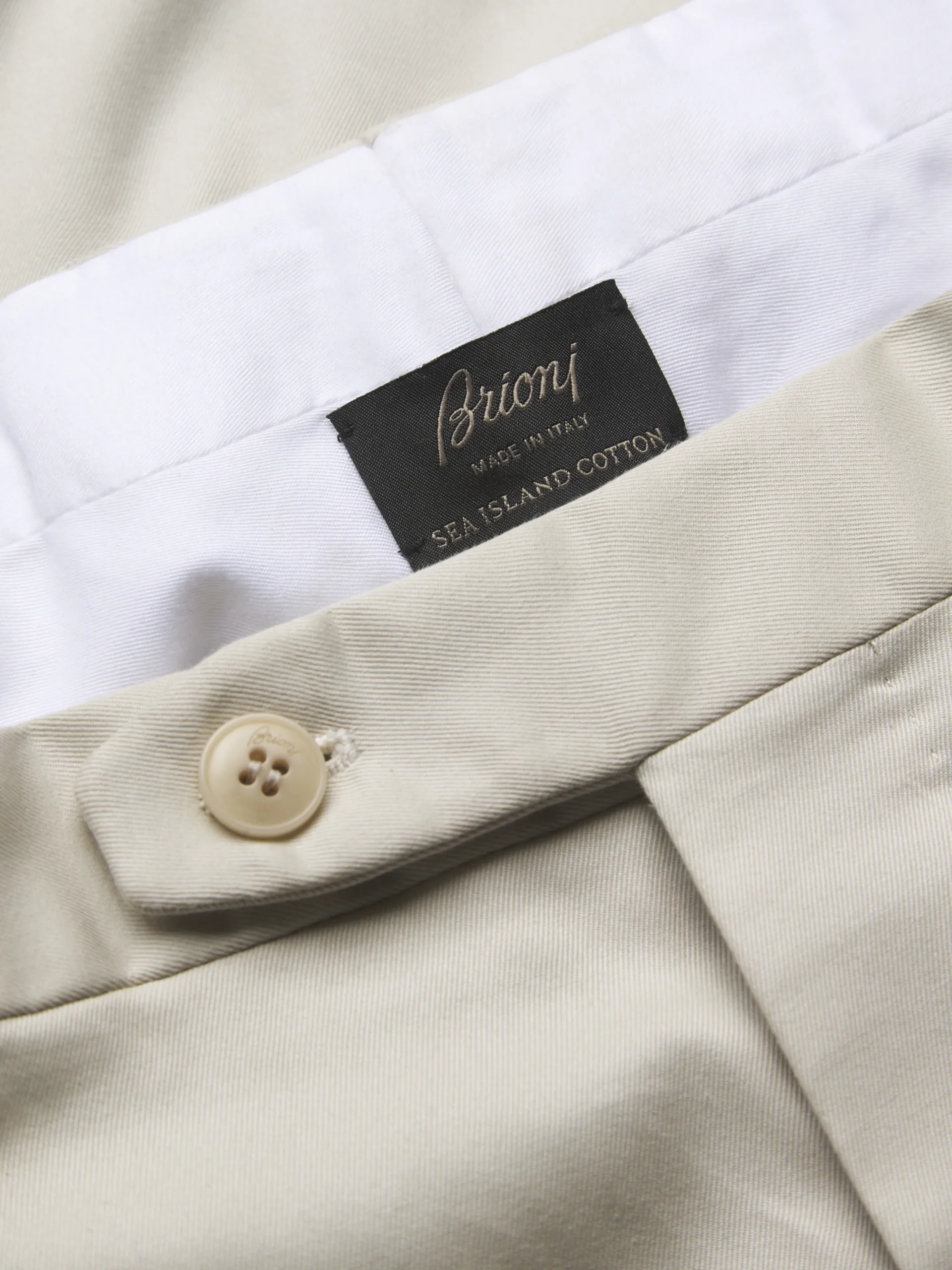 Ivory white cotton gabardine Journey trousers