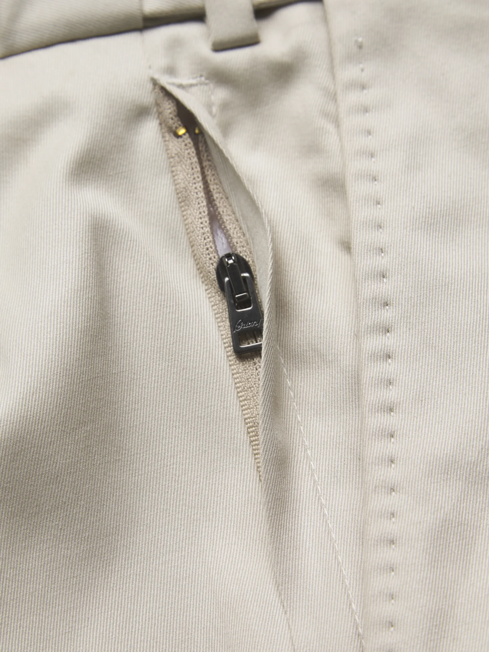Ivory white cotton gabardine Journey trousers