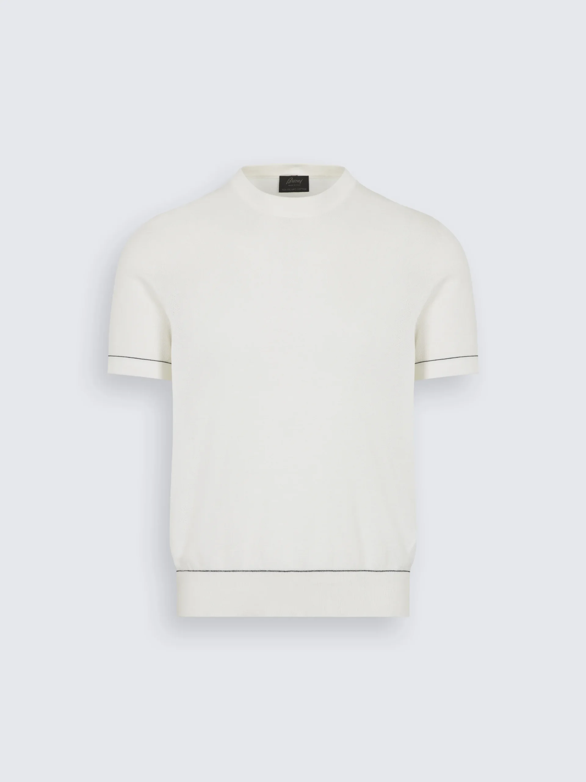 Ivory white Sea Island cotton piqué T-shirt