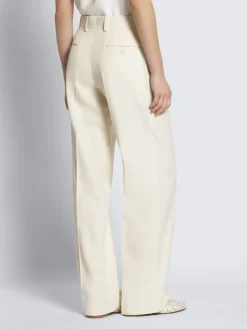 Ivory white silk gabardine Palinuro trousers