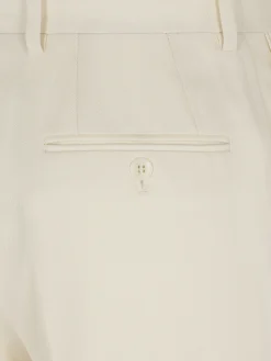 Ivory white silk gabardine Palinuro trousers