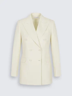 Ivory white silk gabardine Palinuro trousers