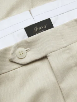 Ivory white Super 160's wool gabardine Tigullio trousers