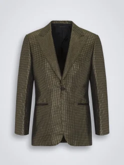 24K gold and silk jacquard Virgilio tuxedo jacket