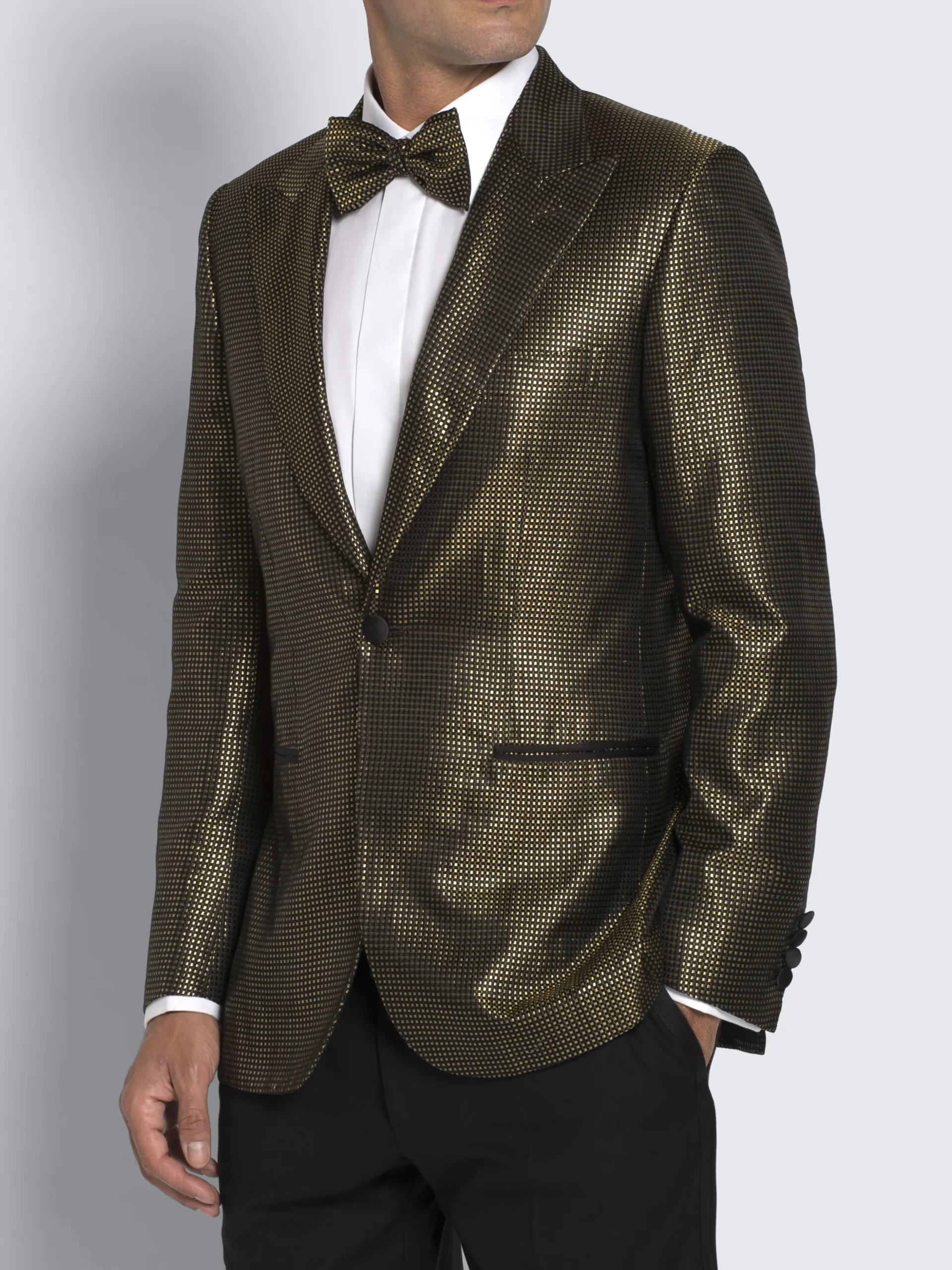 24K gold and silk jacquard Virgilio tuxedo jacket