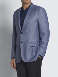Light blue cashmere and vicuña Ravello jacket